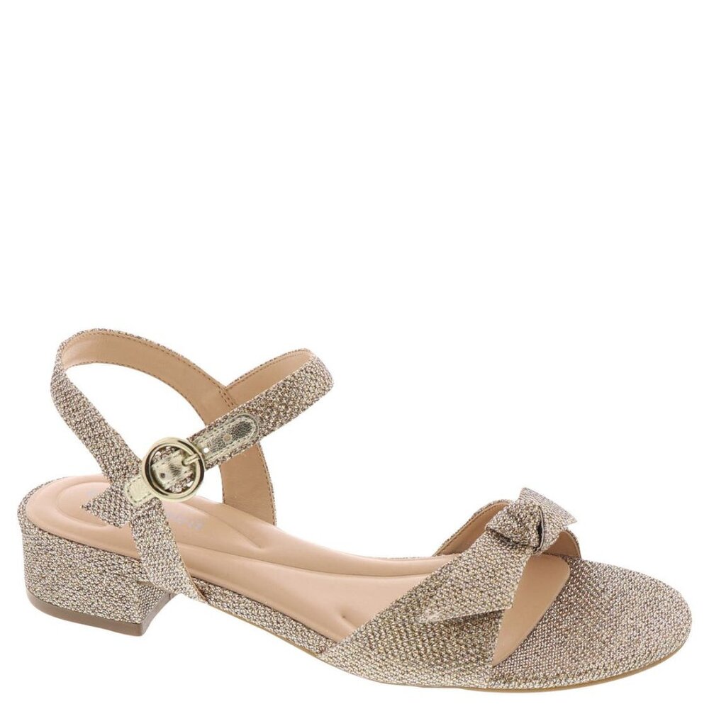 Easy Spirit Gold Glitter Bow Ginova Sandals